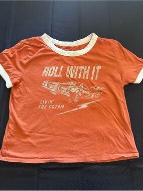 Arizona Jean Company Orange Ringer Tee - "Roll With It" Graphic